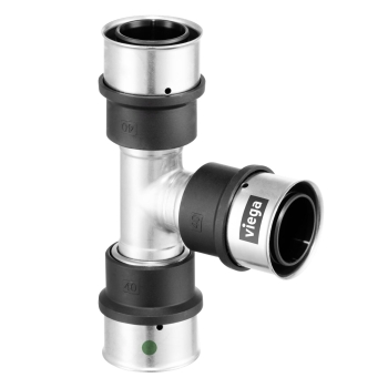 VN729974000 Viega Smartpress T-Stuk Verloop 20x20x16 (3x pers, kiwa, RVS)